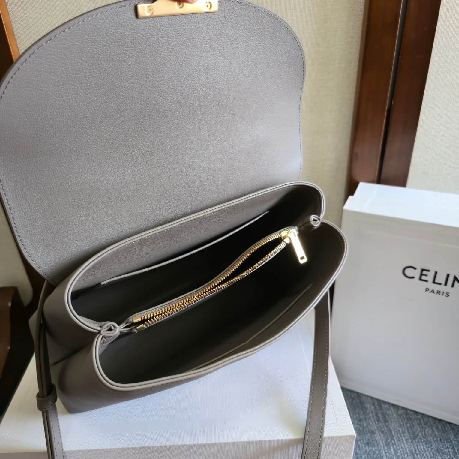 Celine Small Nino bag in Grey Supple Calfskin High