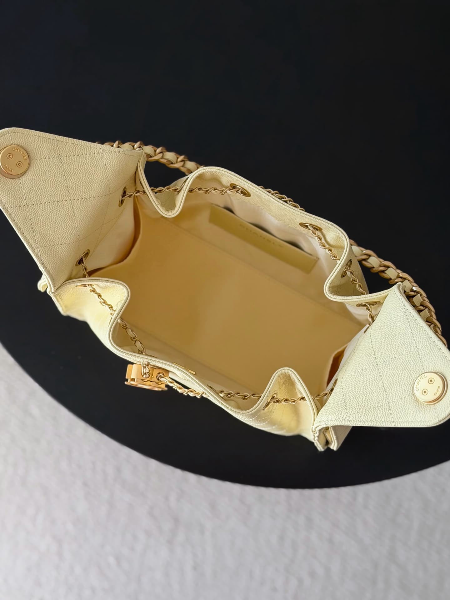 Chanel 25 Small Hobo handbag AS5293 Grained Calfskin& Gold-Tone Metal Light Yellow A