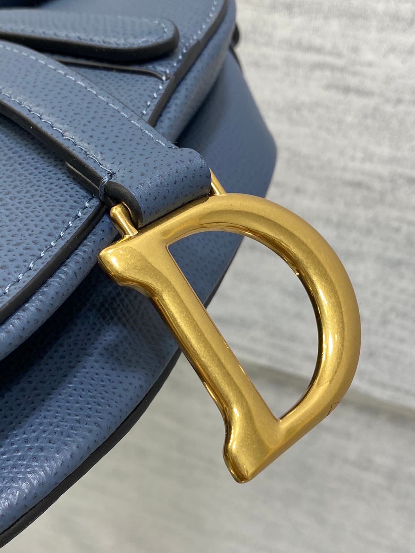 Mini SADDLE BAG Grained Calfskin  Blue High