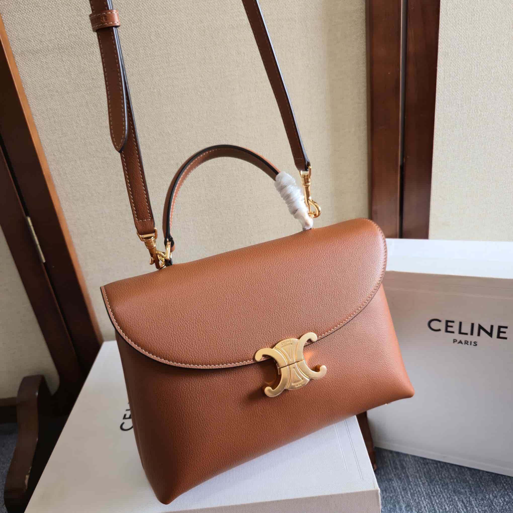 Celine Small Nino bag in Tan Supple Calfskin High