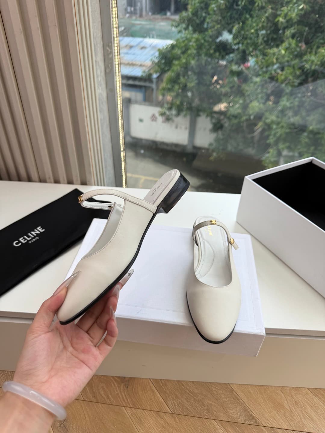 Celine Macaron Mule in Goatskin Shoes Women