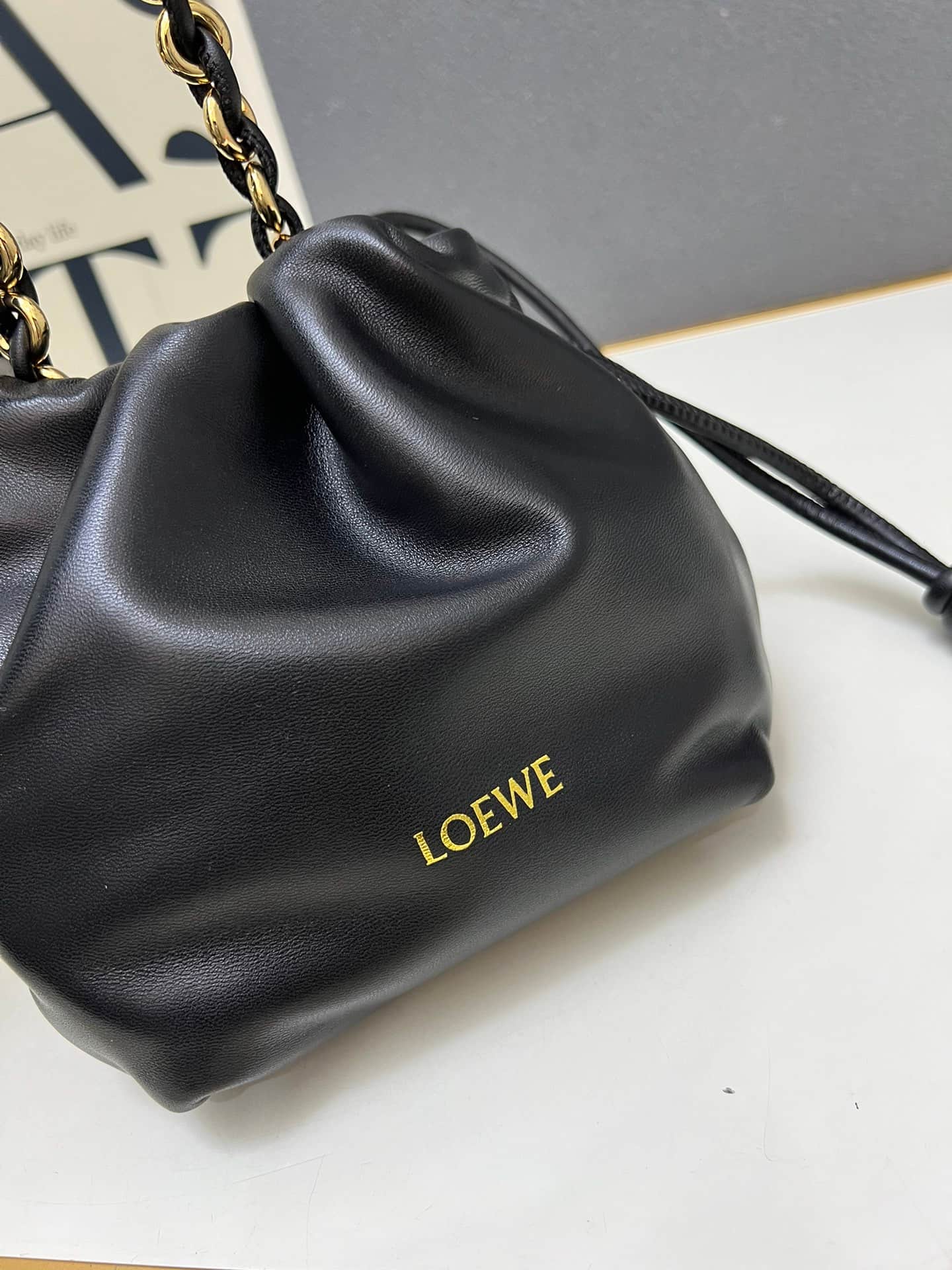 Loewe Mini Flamenco purse in black lambskin DG3307 High