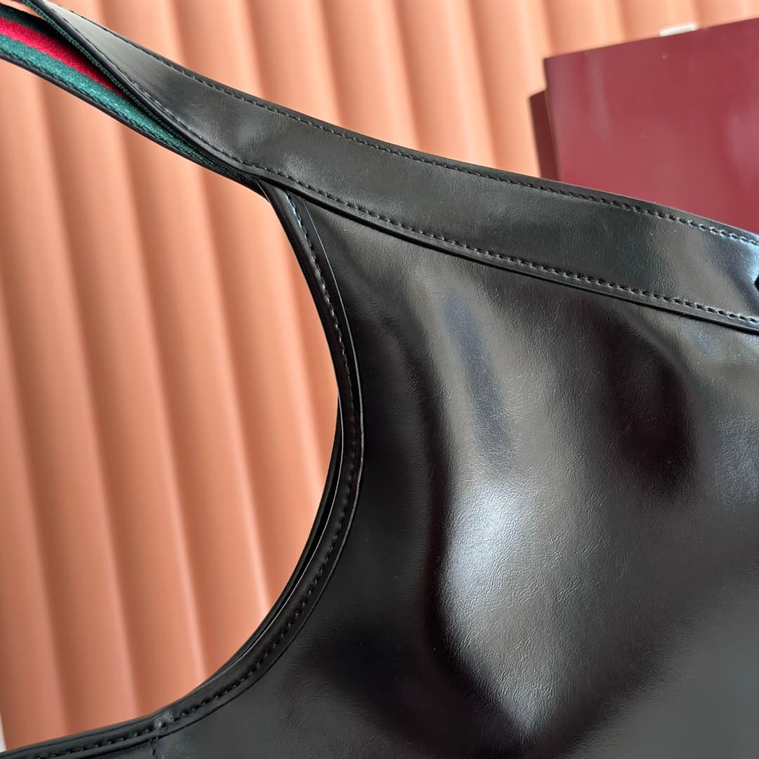 Gucci Giglio large tote bag Black soft glossy leather ‎853971 High