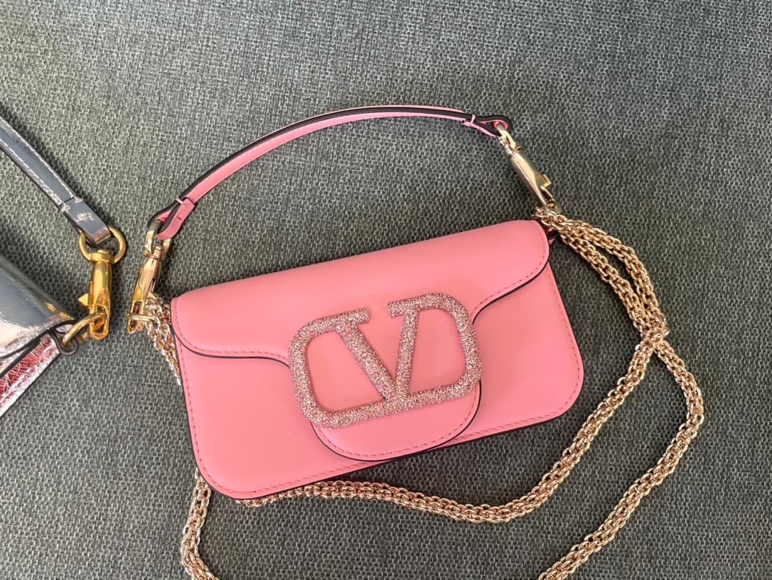 Valentino Garavani Locò Mini leather shoulder bag with crystal VLogo High