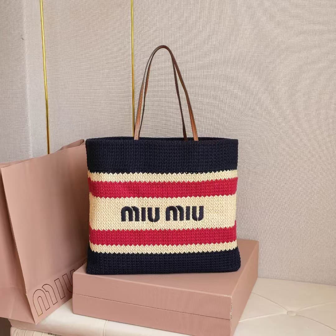 Miu Miu Woven fabric tote bag High