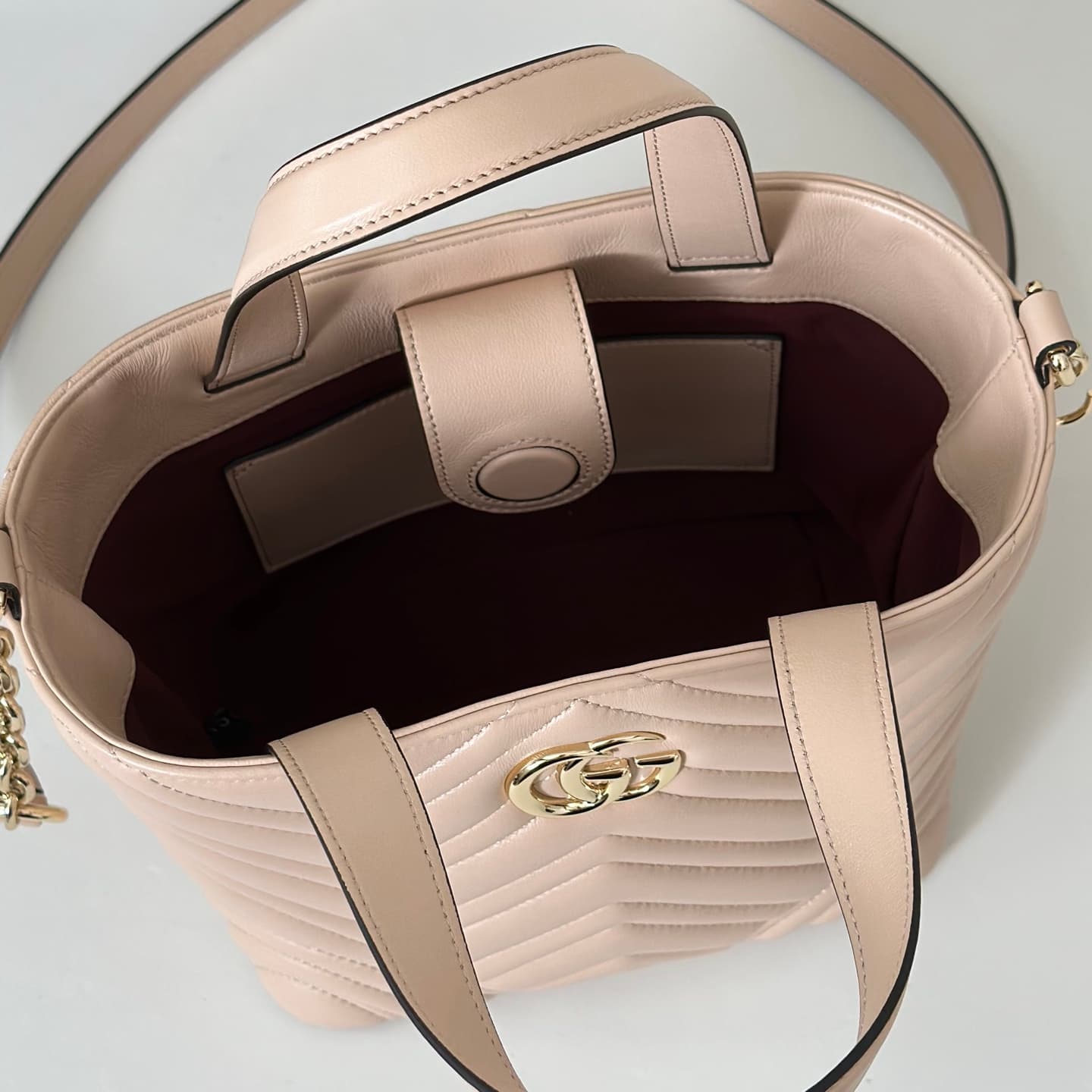 Gucci Betty small tote bag 847386 pale pink leather High