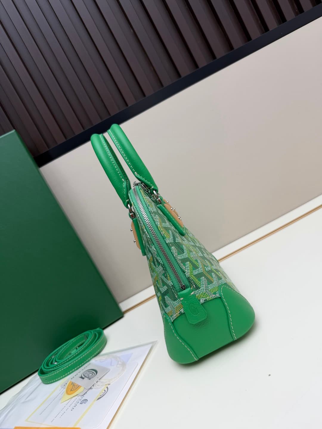 Goyard Vendôme mini bag in Goyardine coated canvas Green High