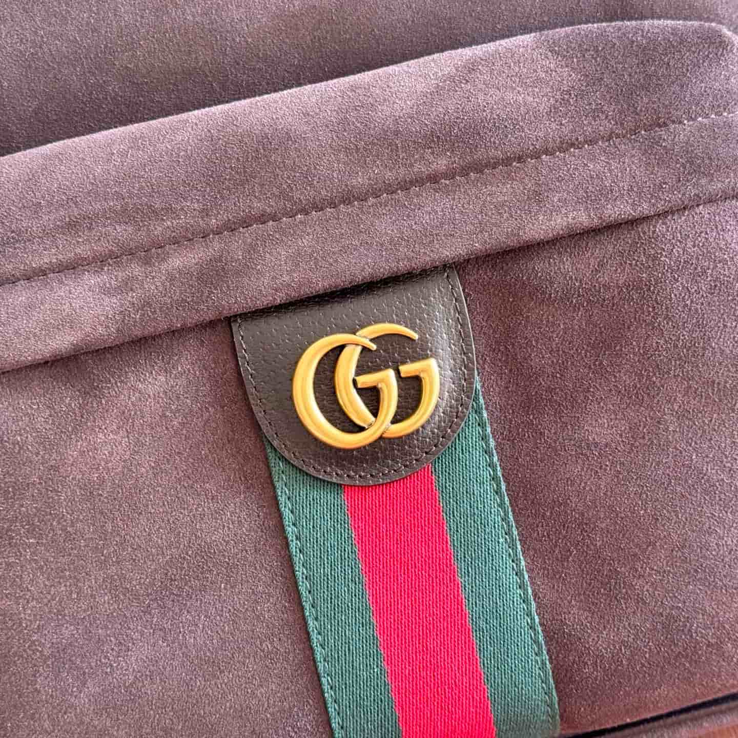 Gucci Ophidia Medium Backpack Dark Brown Lightweight Soft Suede 834466 High