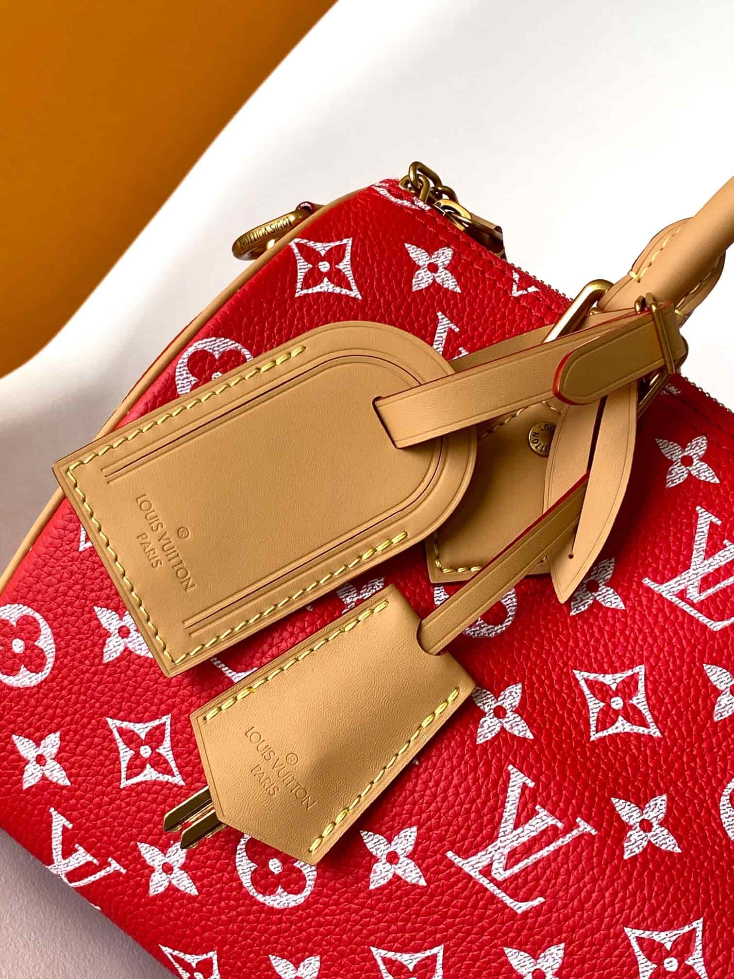 Louis Vuitton Speedy P9 Bandoulière 25 Red Soft calfskin M24425 High