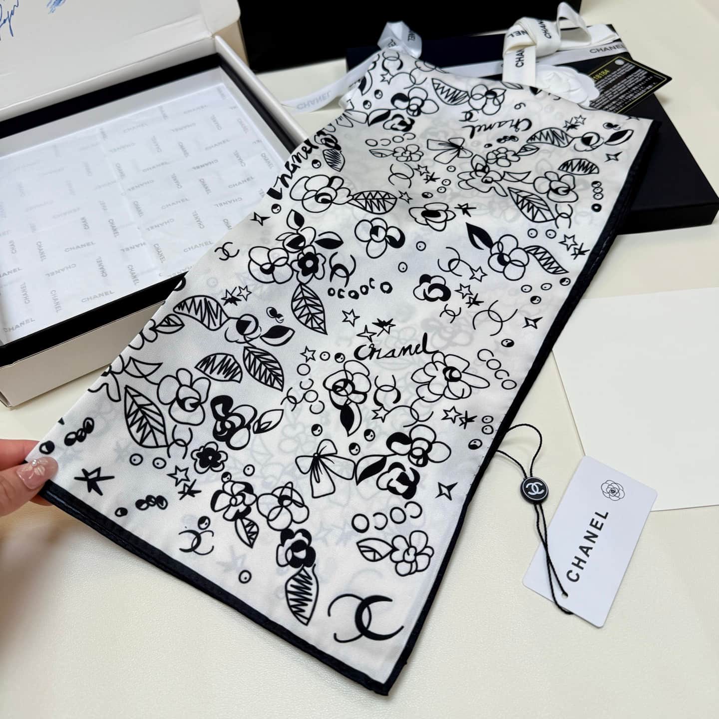 Chanel Graffiti Print scarf