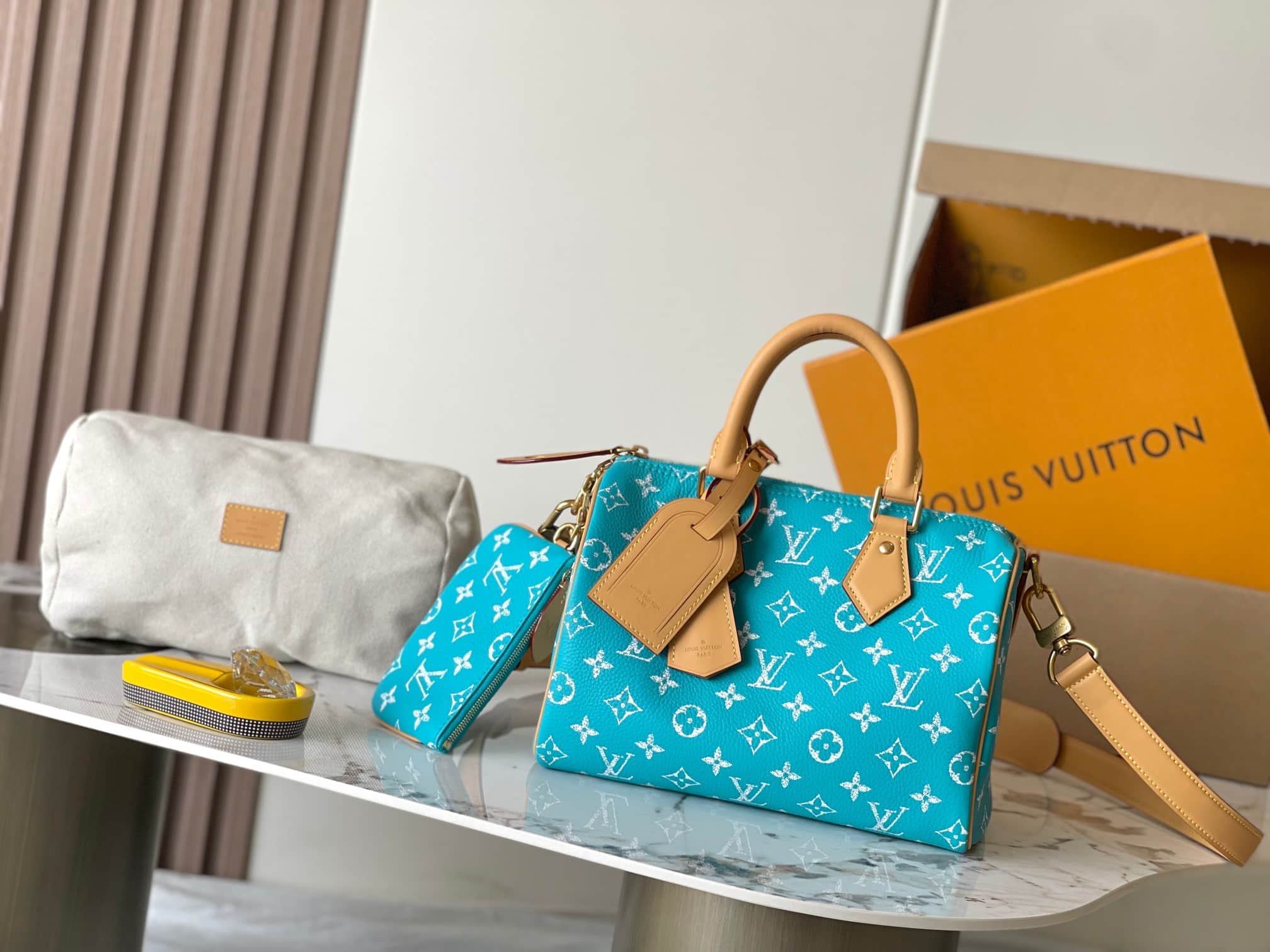 Louis Vuitton Speedy P9 Bandoulière 25 Calf leather M11561 Turquoise TOP
