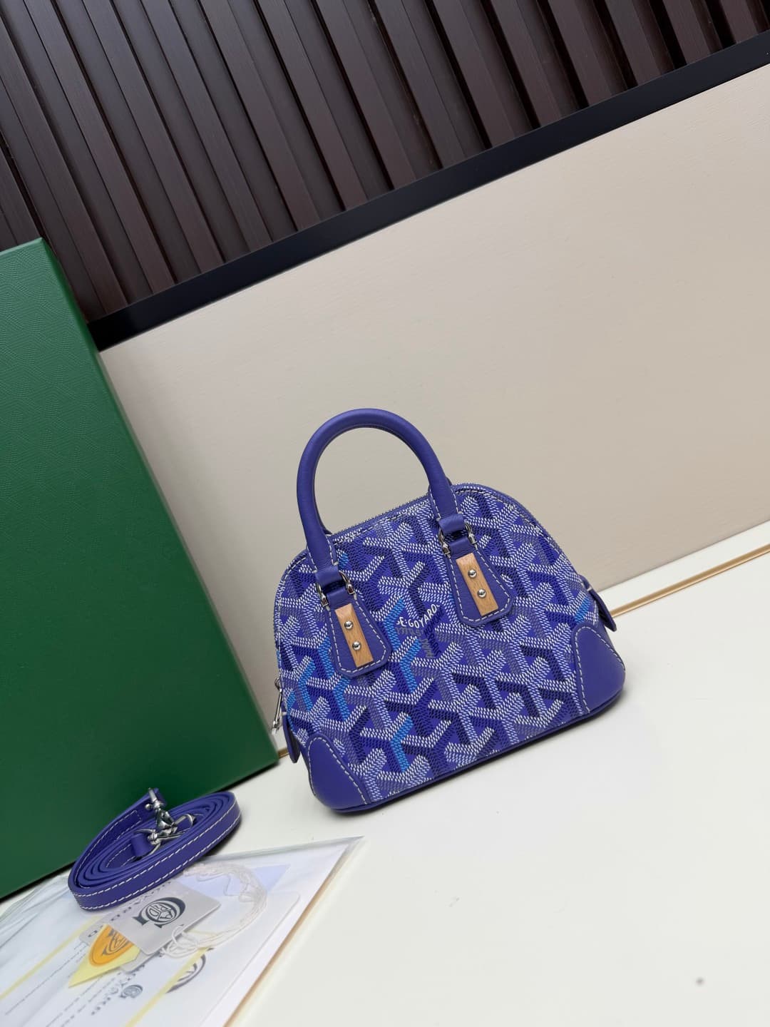 Goyard Vendôme Nano bag in Goyardine coated canvas Blue High