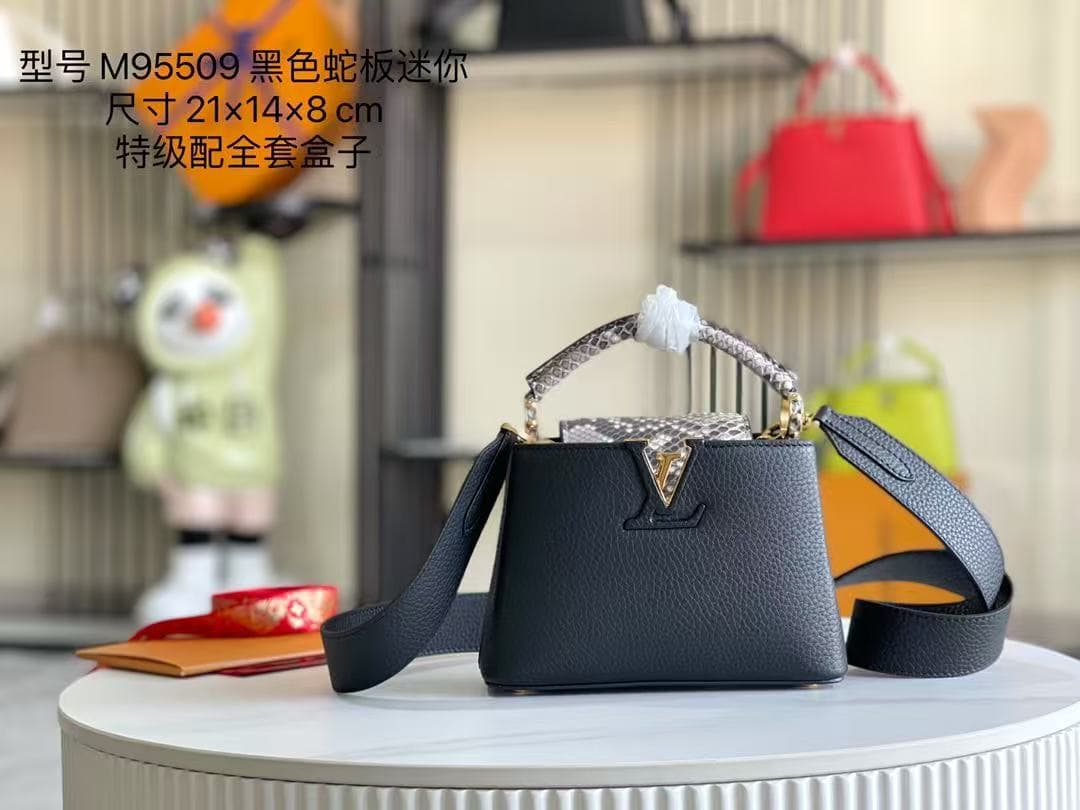 Louis Vuitton CAPUCINES Mini Taurillon Black M95509 Top