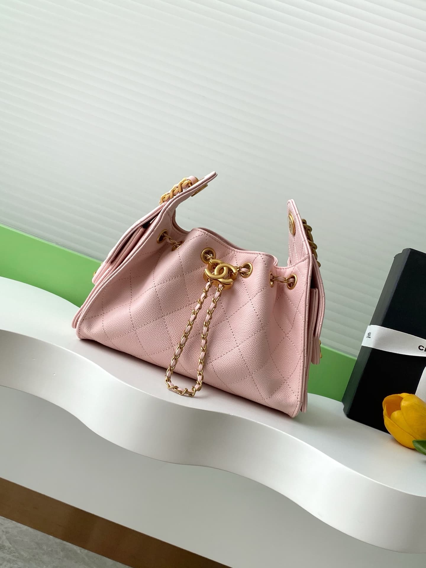 Chanel 25 Mini Hobo handbag AS5631 Grained calfskin & gold-tone metal Pink A