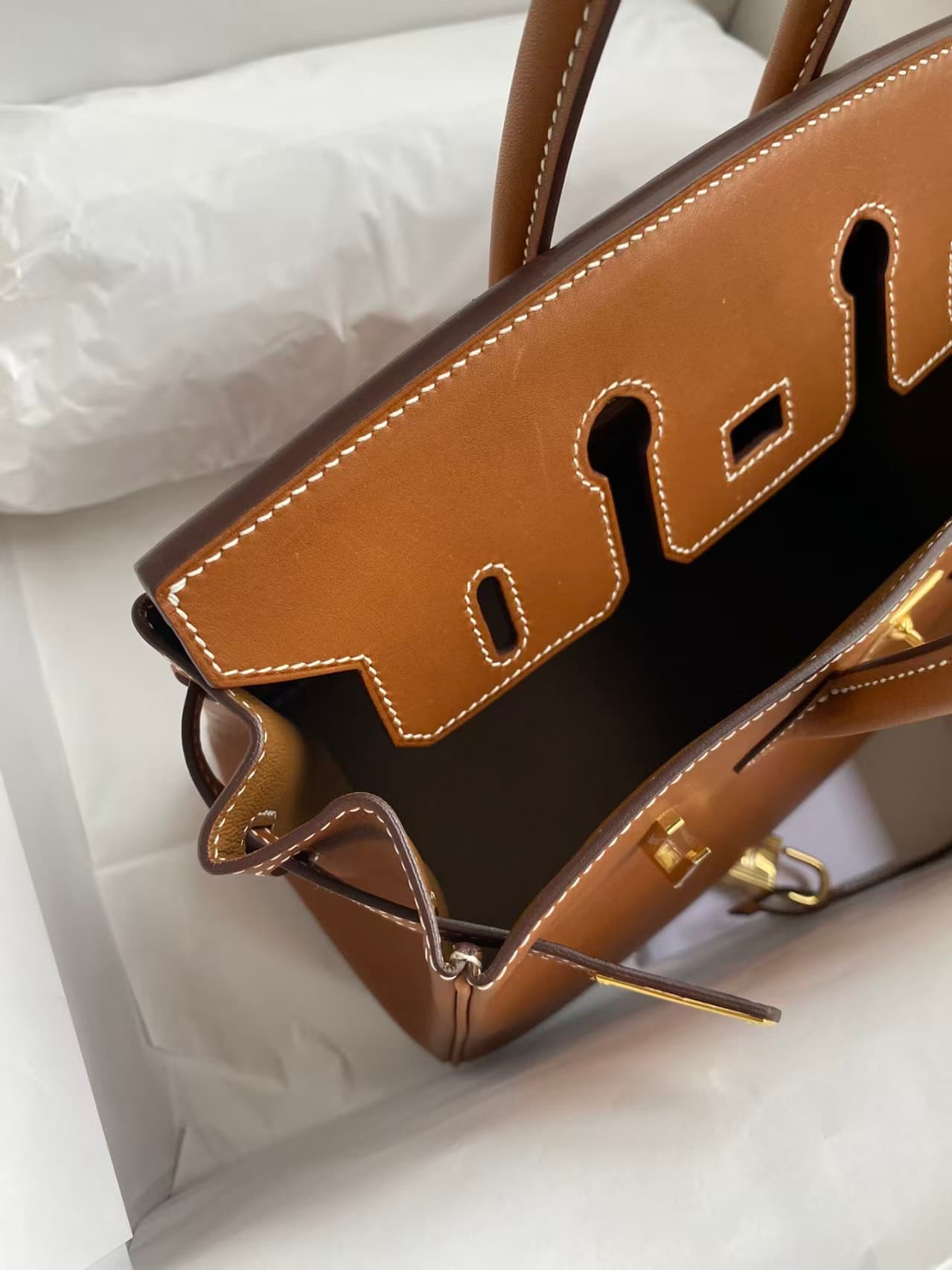 Hermes Birkin Retourne Bag 28/35cm Barenia Leather WAX High Customizing style