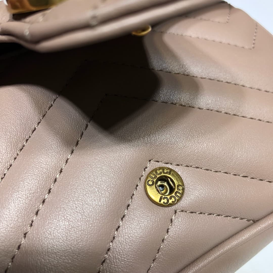 GG MARMONT MATELASSÉ SUPER MINI BAG 476433 Nude High