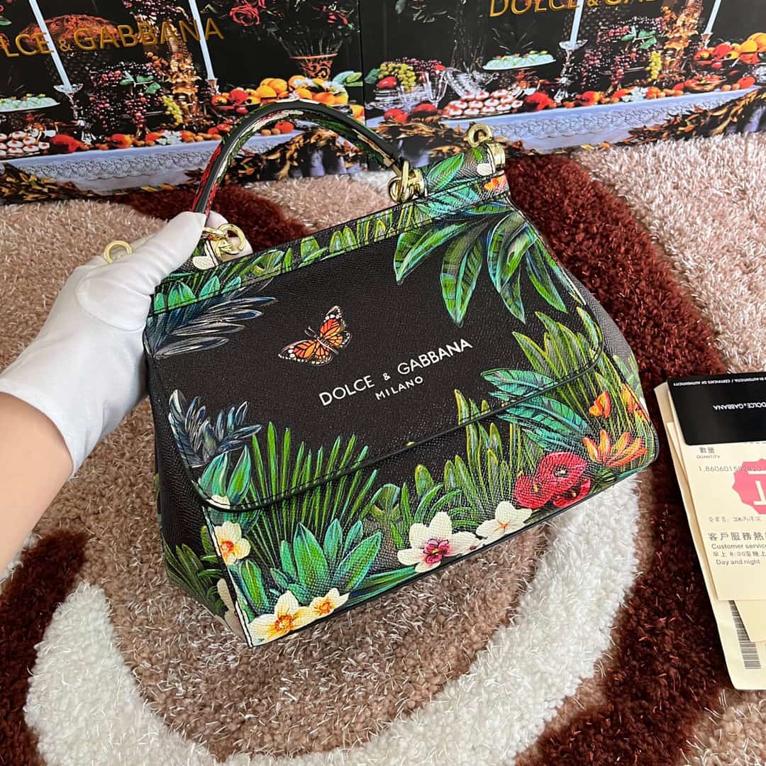 Dolce & Gabbana Miss Sicily top handle bag with multicolor print leather High
