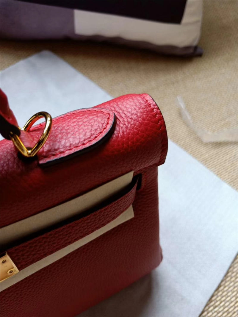 Hermes Kelly 25/28 Retourne Bag Calfskin In Red High