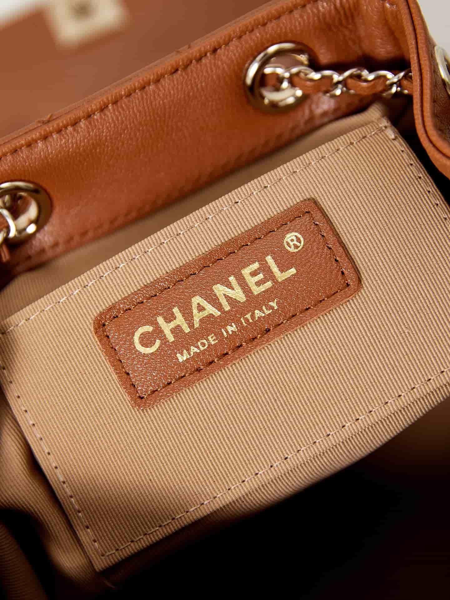 Chanel Small Quilted Duma Backpack Lambskin AS2908 Caramel A