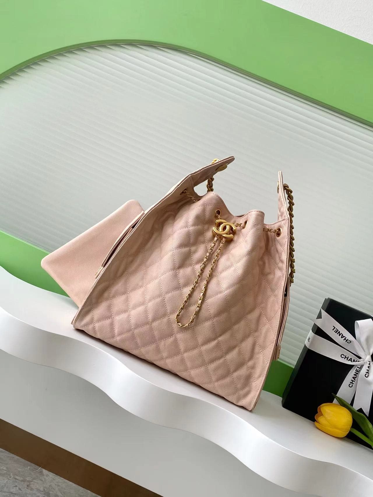 Chanel 25 Medium Hobo Medium handbag AS5311 Grained Calfskin & Gold-tone Metal Light Pink A