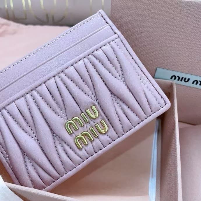 Miu Miu Matelassé nappa leather card holder High