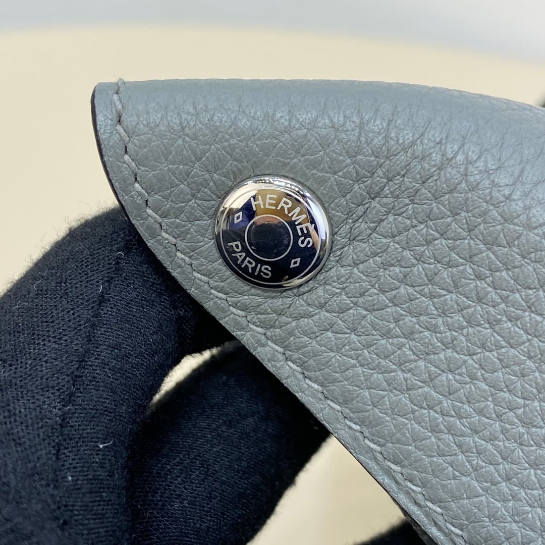Hermès Videpoches Bag Togo Leather In Grey Blue WAX High