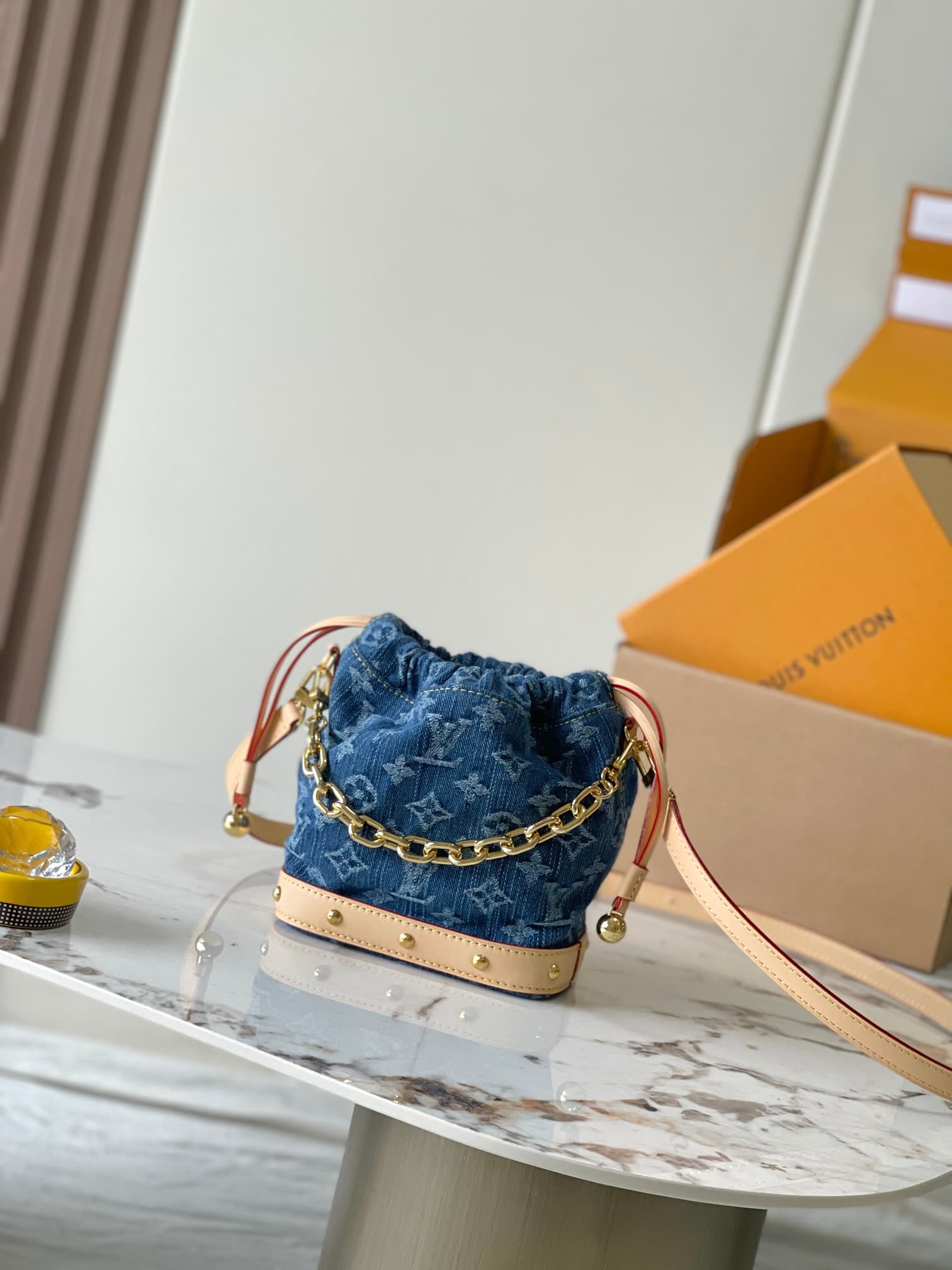 Louis Vuitton Nano Noé Denim Blue Organic cotton M83043 TOP