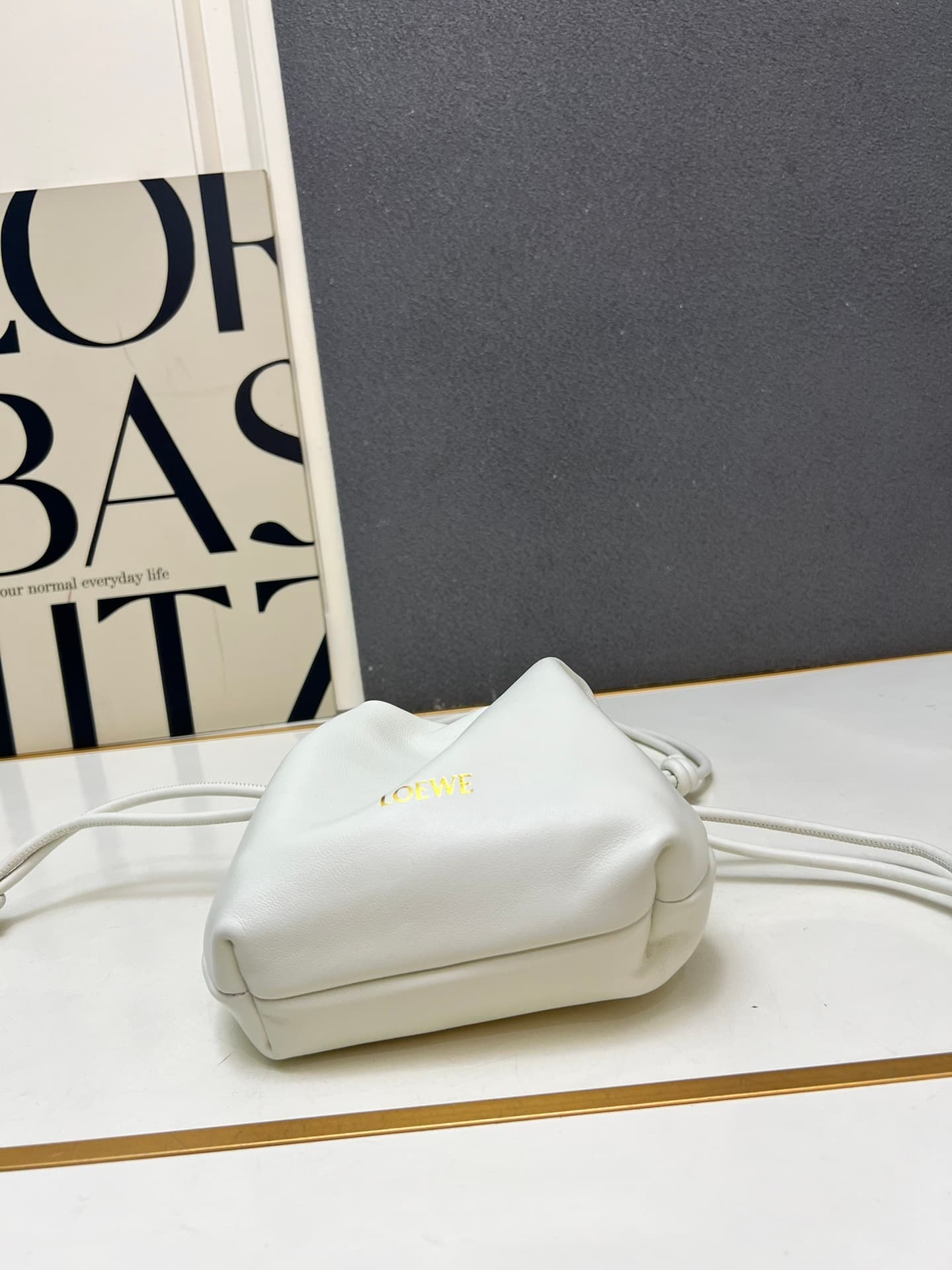 Loewe Mini Flamenco purse in white lambskin DG3307 High
