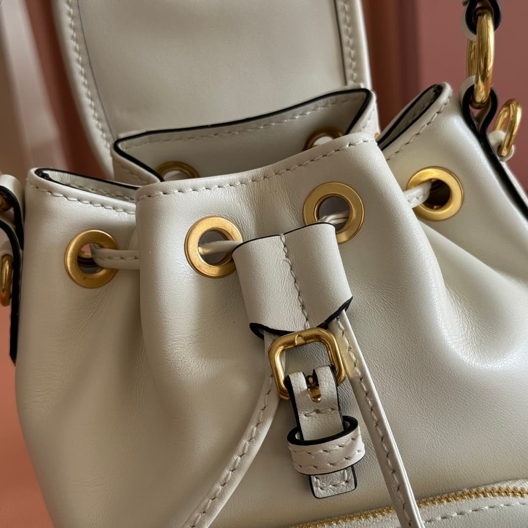 Miu Miu Calfskin Leather backpack White 5BZ045 High