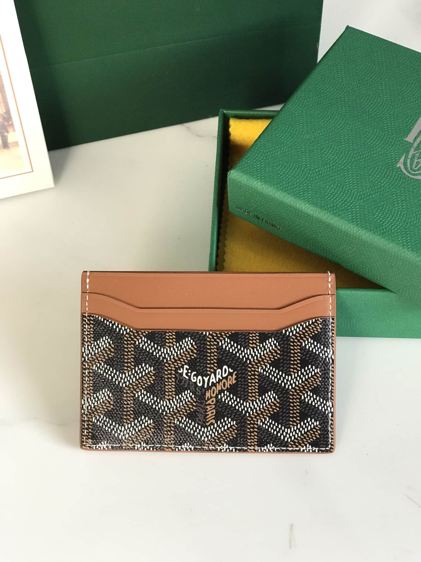 Goyard Saint Sulpice Card Wallet Black & Tan High