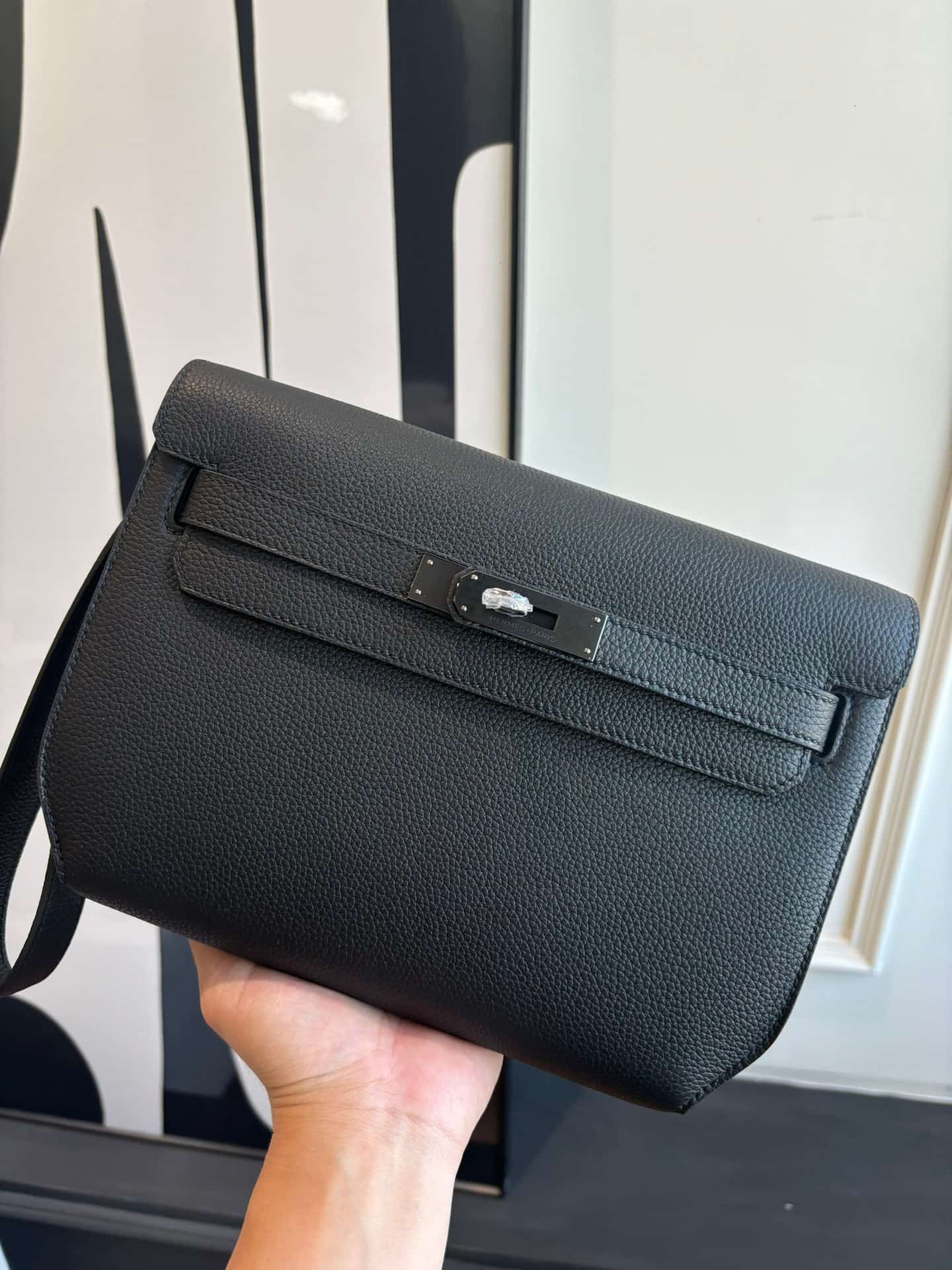 Hermes Kelly Depeches 25 Pouch Togo Leather WAX High