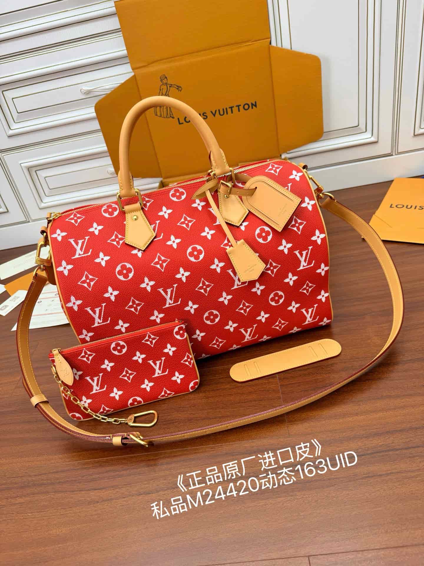 Louis Vuitton Speedy P9 Bandoulière 40 Red Soft calfskin M24420 TOP