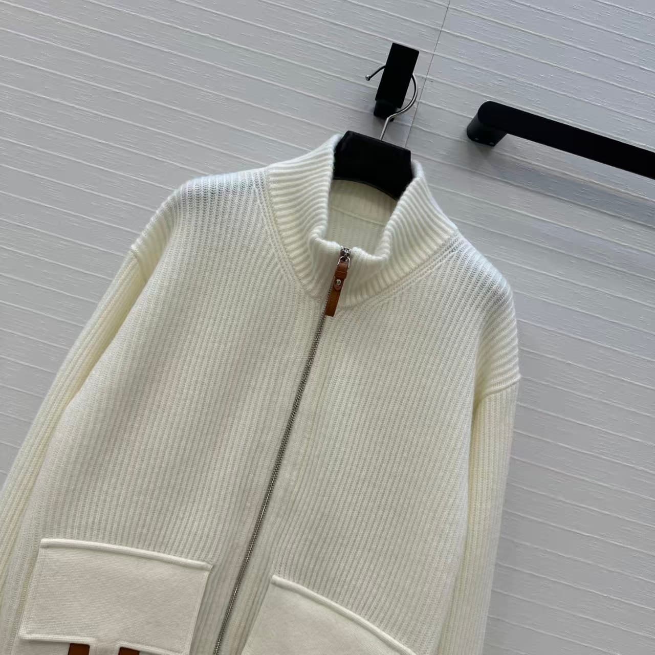 Hermes Women's H Pocket Zipped Long Jacket