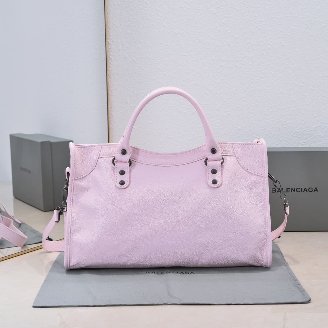 WOMEN'S LE CITY Medium Bag Black Metal Light Pink High