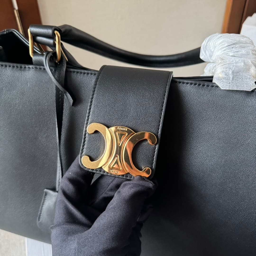 Celine Medium Appoline Bag in Supple Calfskin Black High