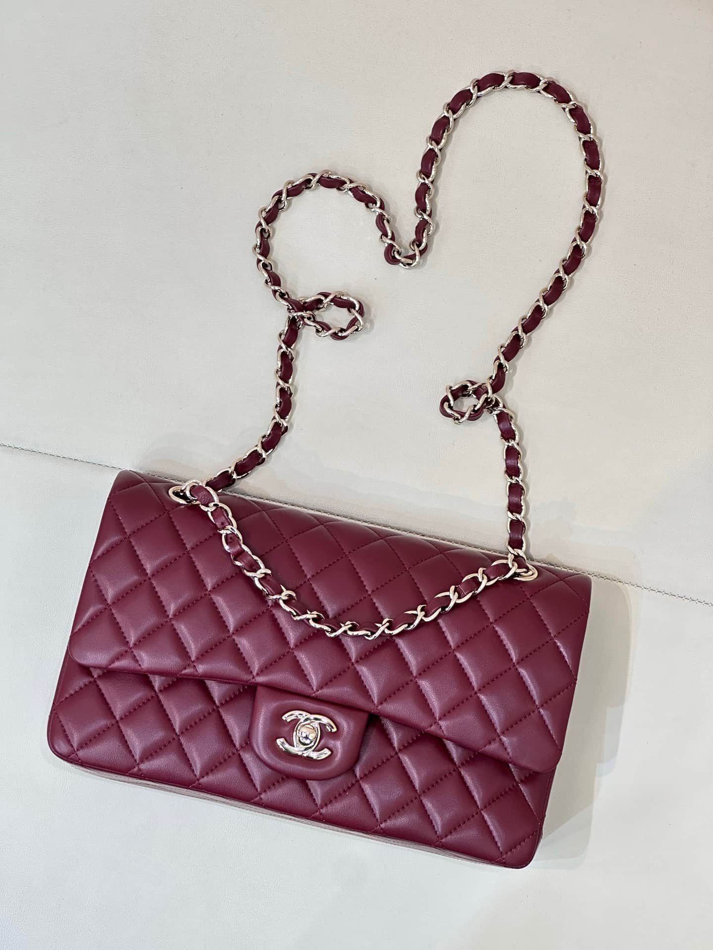 Chanel Medium CLASSIC HANDBAG Lambskin Gold-Tone Metal Dark Brown TOP