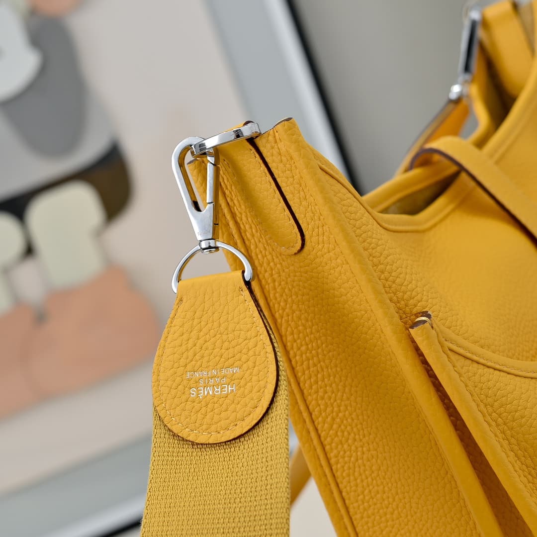 Hermes Evelyne III PM Bag Clemence Leather In Yellow High