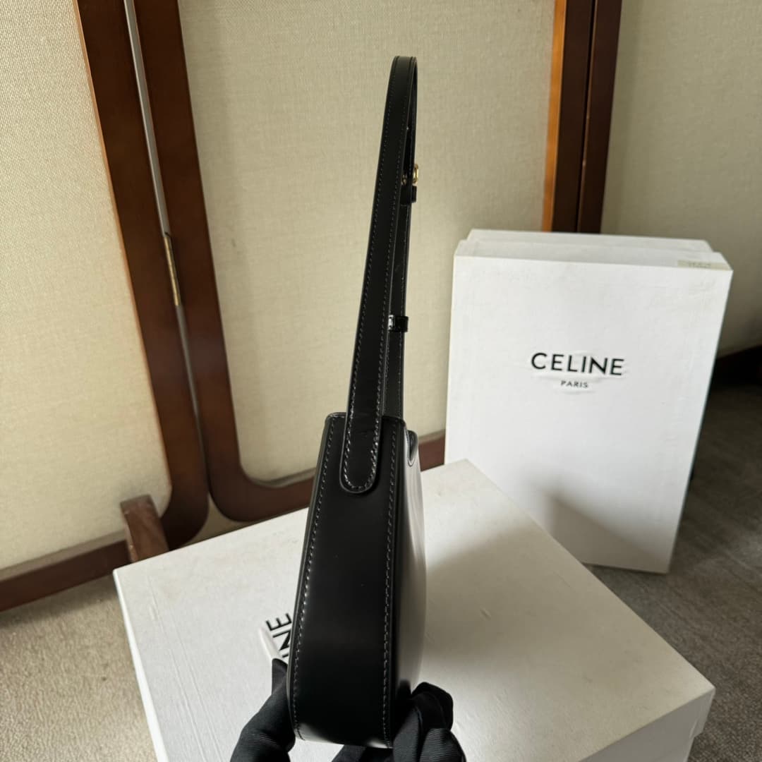 Celine Tilly Bag in Black Shiny Calfskin High
