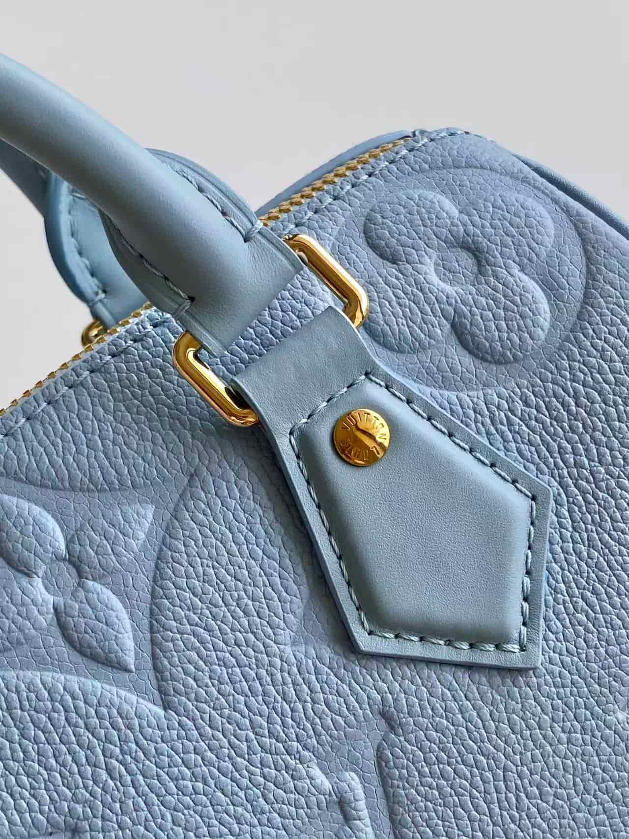 Louis Vuitton Speedy Bandoulière 20 Blue Jean Monogram Empreinte Leather M28316 High