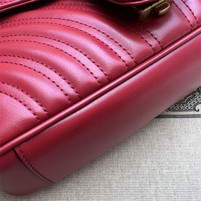 GG Marmont small matelassé shoulder bag 443497 red High
