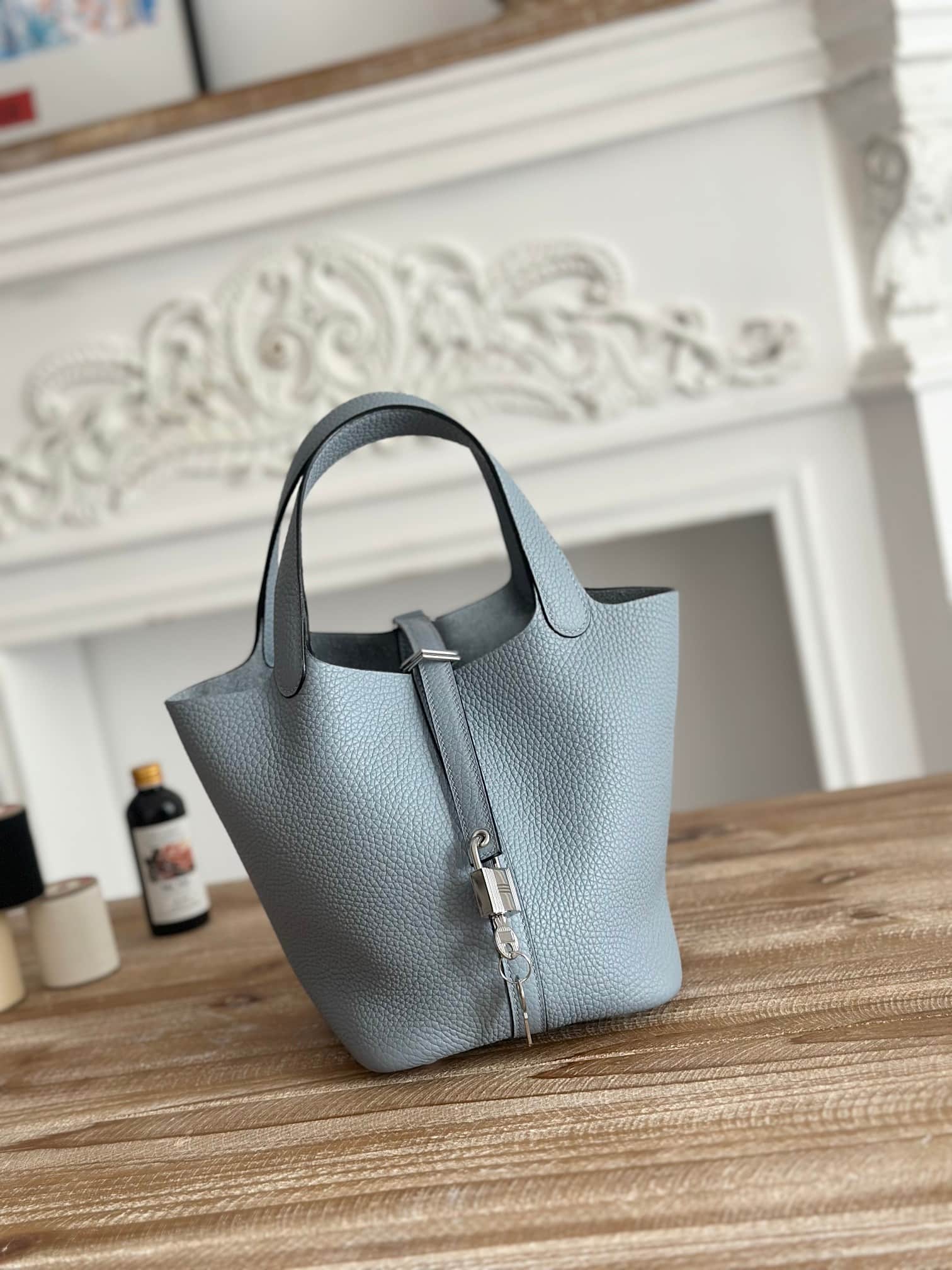 Hermès Picotin Lock 18 Bucket Bag TC Leather Silver/Gold Metal Wax High