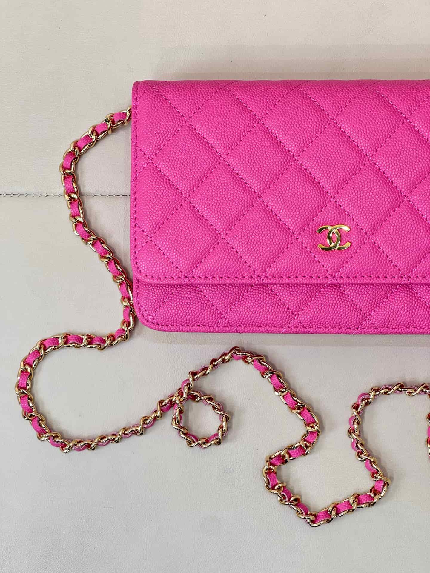 Chanel Wallet on Chain Grained Calfskin& Gold-tone Metal AP0250 Plum Red TOP