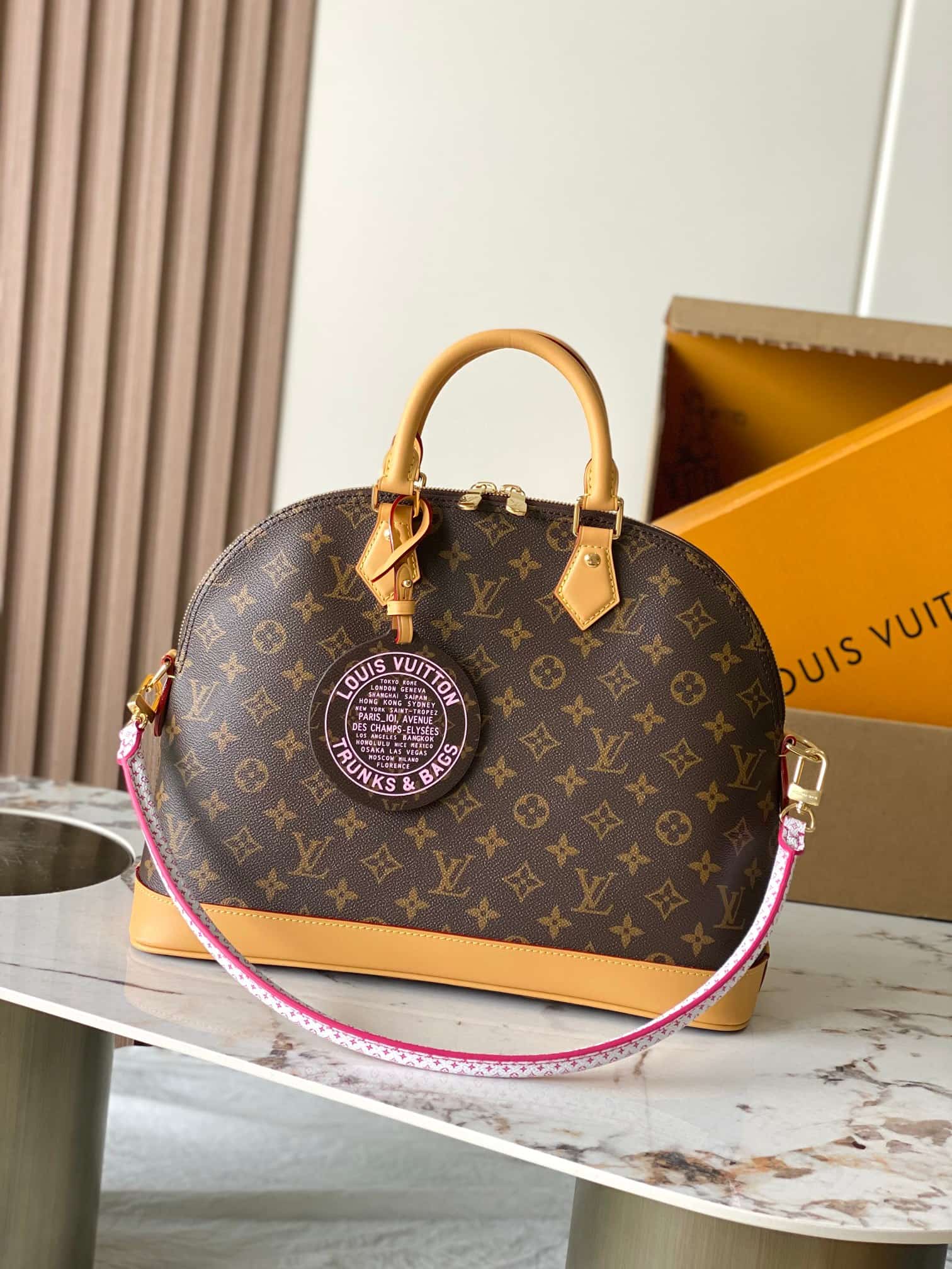 Louis Vuitton Alma MM Monogram Blue Coated canvas M27327 TOP