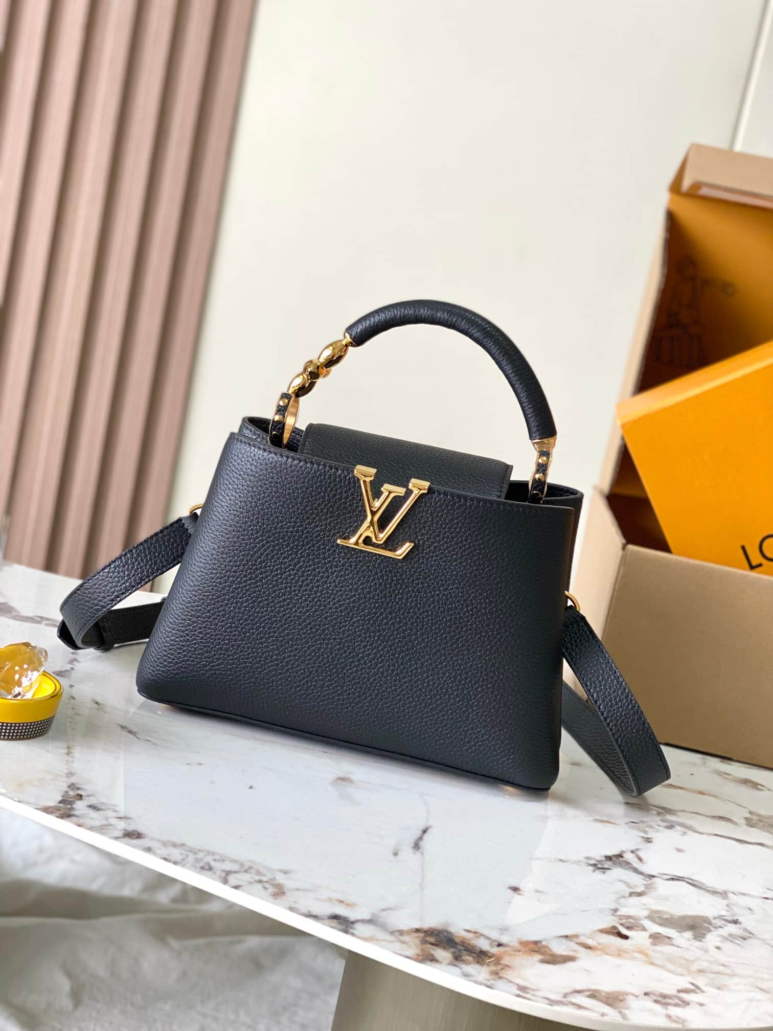 Louis Vuitton Capucines BB Taurillon Leather M24698 Black Top