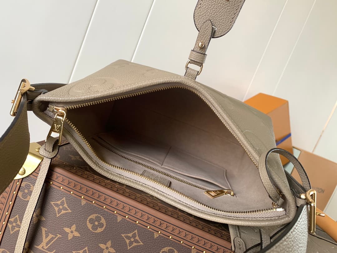 Louis Vuitton CarryAll PM Tourterelle Gray Monogram Empreinte Embossed Leather M46277 High