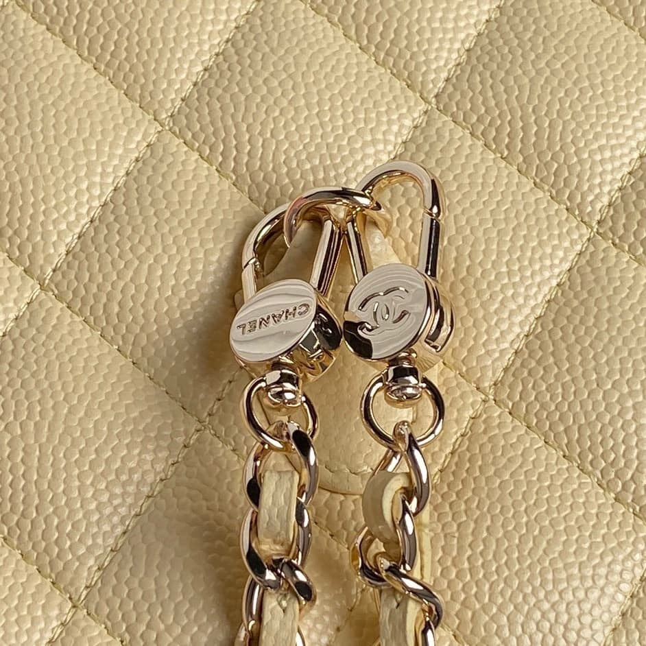 Chanel Mini Flap Clutch with Chain AP4406 Grained Calfskin & Gold-Tone Metal Yellow A