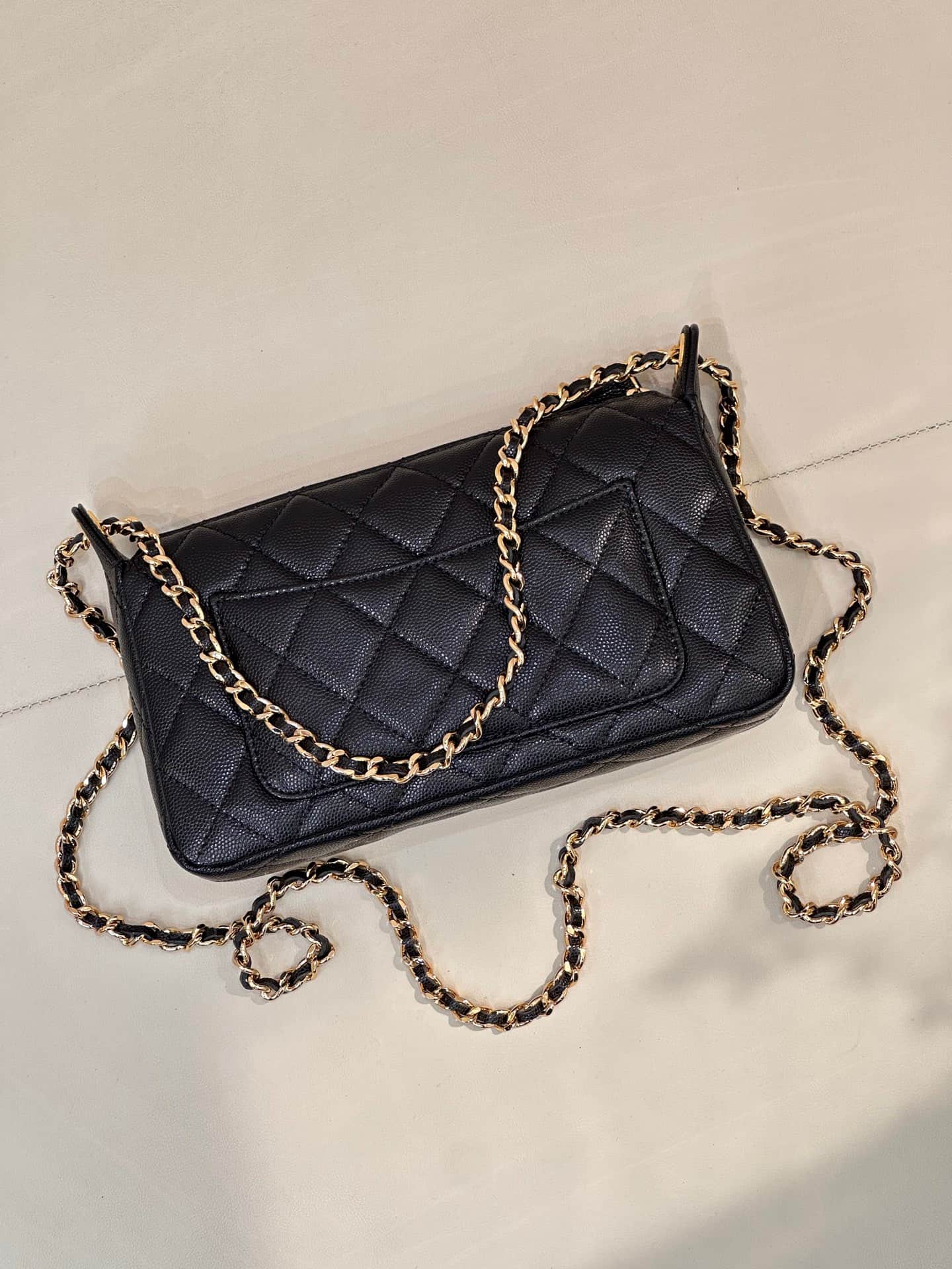 Chanel Hobo Bag Grained Calfskin & Gold-tone Metal Black AP5023 TOP