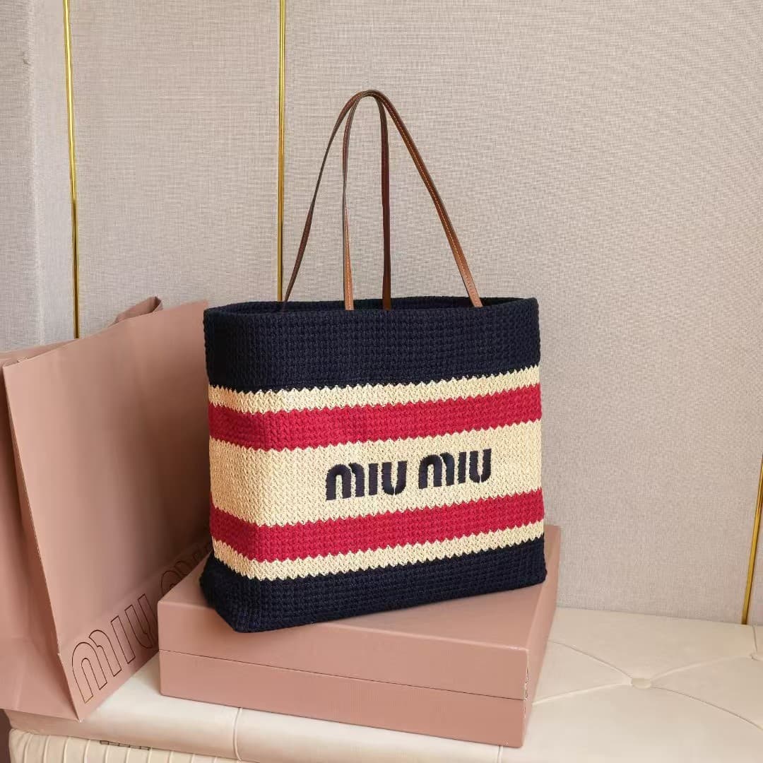Miu Miu Woven fabric tote bag High