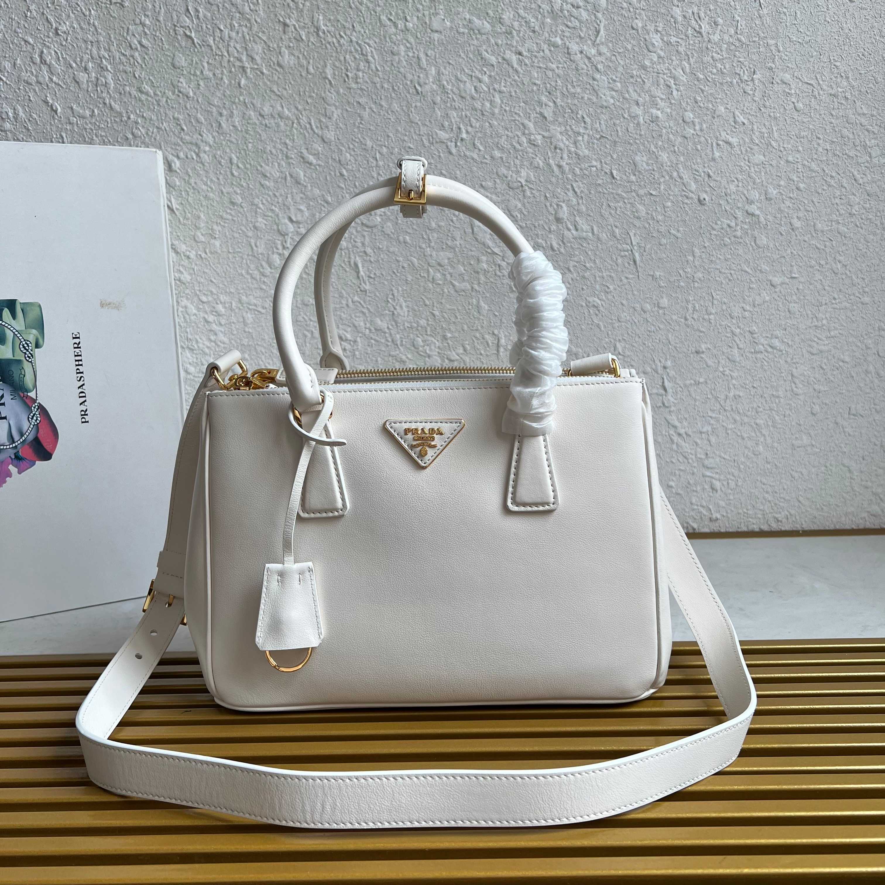 Prada Galleria small Saffiano leather bag 1BA896 White High