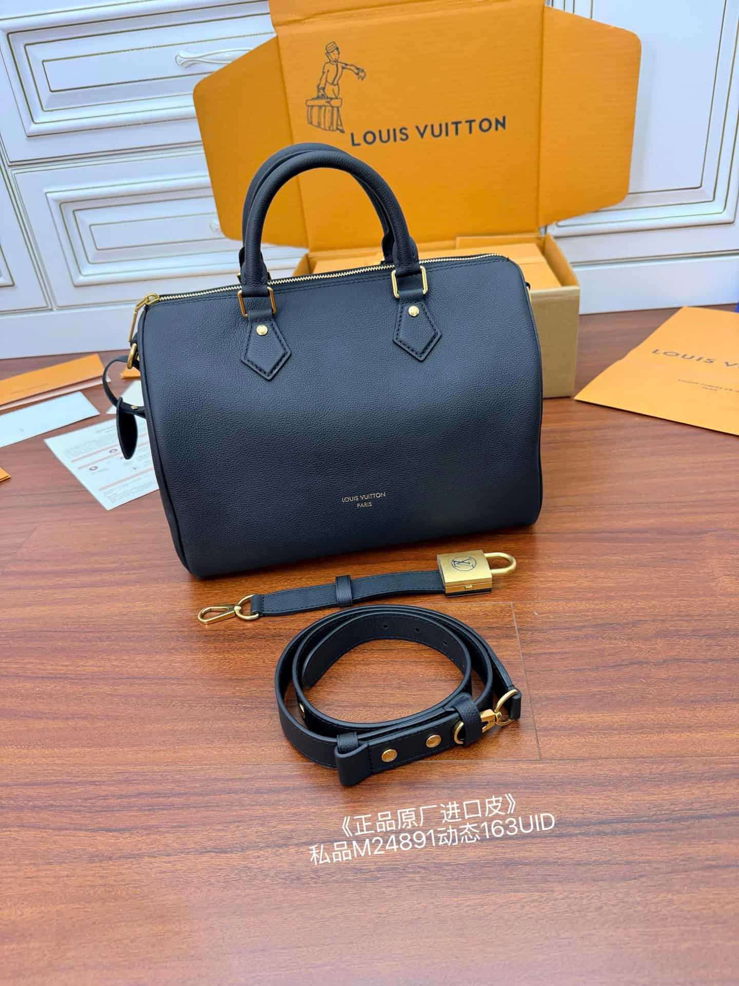 Louis Vuitton Speedy Soft 30 Low Key Black Grained Calf leather M24891 TOP